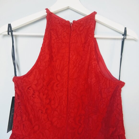LULUS ENDLESSLY INFATUATED RED LACE MIDI DRESS - Picture 5 of 14